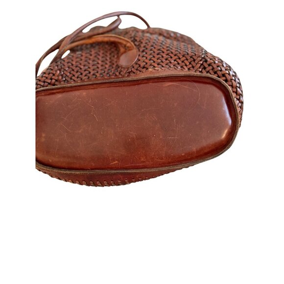 DKNY Womens Backpack Brown Woven Leather Vintage 1990s Casual main image 9